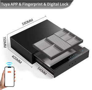 CEQSAFE Coffre-fort intelligent américain dissimulé, mini tiroir de sécurité électronique avec serrure à code intelligent - Product Image 4