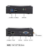 Mini PC NUC Sin Ventilador con Logotipo Personalizado Gratuito, N2840 DDR3, Nuevo Soporte VESA para TV, Pantalla Dual HD+VGA, WiFi, Nano Computadora Industrial Integrada