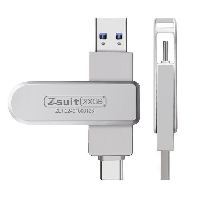 TYPE-C Metal USB Flash Drive Free Custom logo Memory Stick High Speed USB3.0 Pen Drive 8GB-128GB Rotatable Clé USB Flash Memory