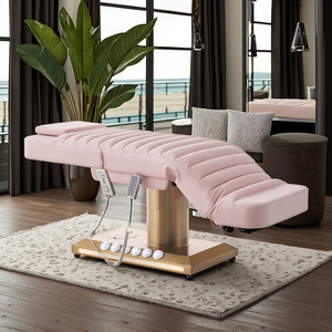 Nouvelle Tendance Table de Massage Électrique Contemporaine Luxueuse à 3 Moteurs en Cuir Synthétique avec Cadre Métallique et Éponge Haute Densité Réglable - Product Image 1