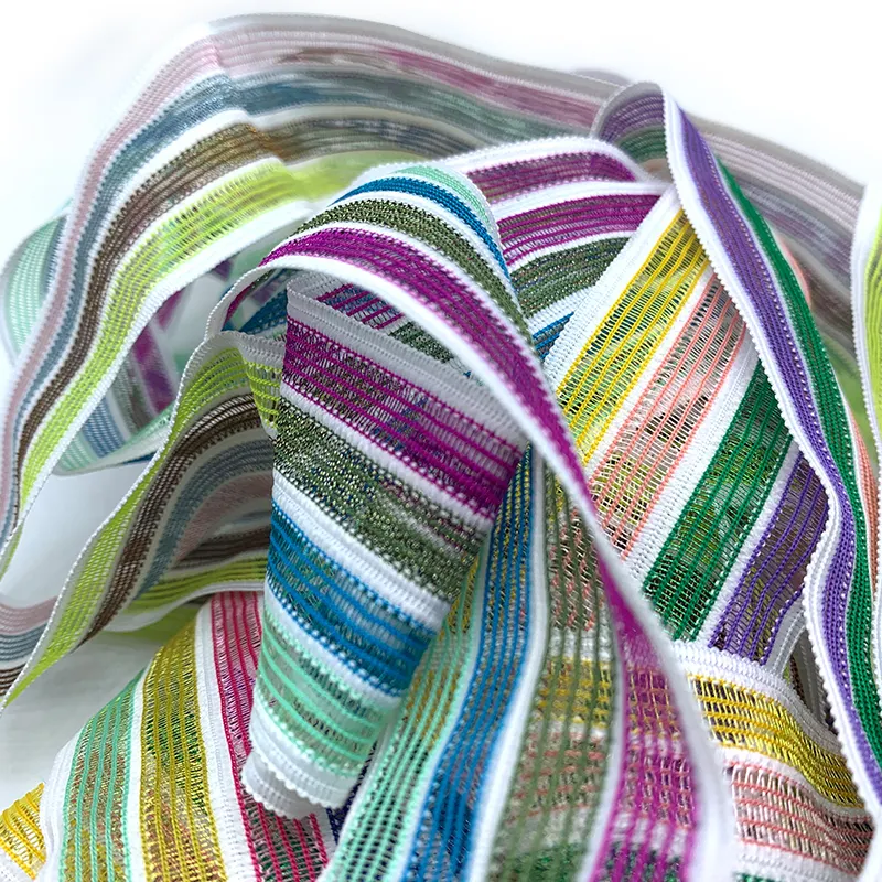 Özel çok renkli tuval Polyester dokuma yeni tasarım tığ işi bandı kız giysileri