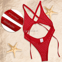 S691 Nouvelle Arrivée Tenues Scintillantes de Danseuse Body Exotique Strass Taille Unique pour Pole Dance et Ballet en Spandex et Nylon