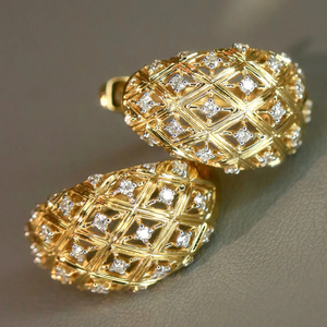 Pendientes de Diamantes Naturales de 0.32CT en Oro Real de 18K, Joyería Fina Au750, Gran Venta Xinfly - Product Image 1