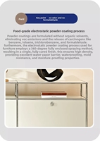 Meuble de rangement modulaire pliable haut de gamme en acier inoxydable avec plateau en verre personnalisable et tiroirs, idéal pour bar à domicile ou salon