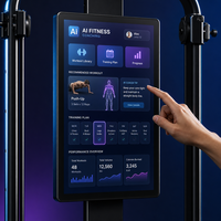 Estación de entrenamiento inteligente con espejo, máquina de gimnasio todo en uno para el hogar, entrenador con IA, entrenador con cable, pantalla táctil de 21 pulgadas, entrenamiento de cuerpo completo