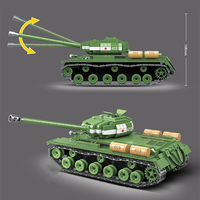 QUANGUAN 100062 askeri oyuncaklar IS-2M ağır Tank asker silah yapı taşları yapı oyuncaklar çocuklar için