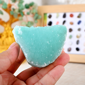Espécimen Mineral de Cristal Natural de Alta Calidad, Geoda de Aragonita Azul Cruda para Decoración - Product Image 4