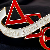 Broche Numérotée Rouge et Blanche de la Sororité Grecque Sigma DST, Badge de Revers pour Mariage, Cadeau pour Enfants