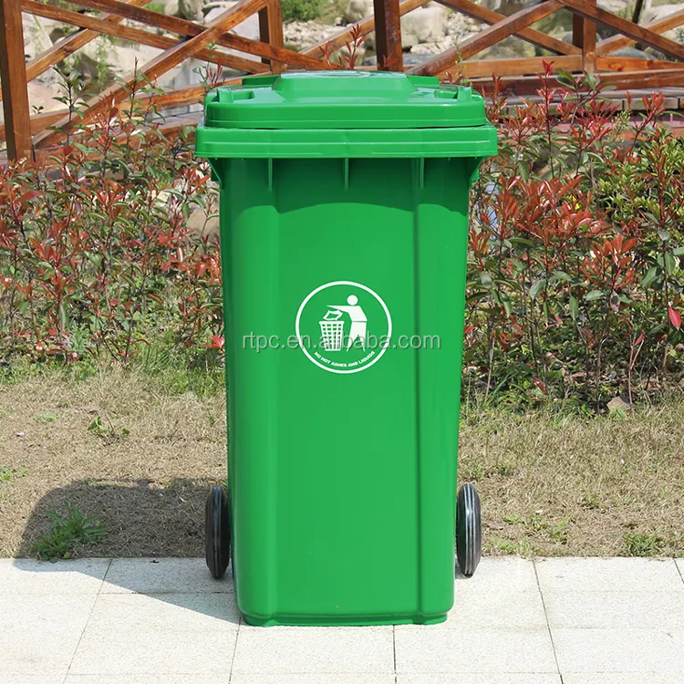 32 gallon wheeled trash can and 120 garbage bin bio