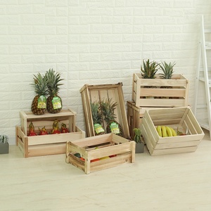 Bán buôn giá rẻ cổ điển handmade mộc mạc trái cây bằng gỗ thùng để bán - Product Image 2