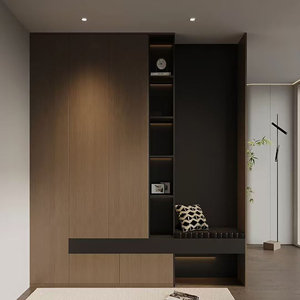 Armoires basses de cuisine de style japonais Boyce, aménagement compact + étagère ouverte - Product Image 4