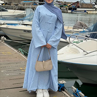 Nouvel ensemble abaya modeste en deux pièces pour femmes musulmanes, style turc, robe kaftan élégante, cardigan uni de Dubaï et tenue intérieure