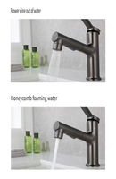 Robinet de lavabo moderne ELOILO gris à poignée unique, mitigeur eau chaude et froide à trois modes avec douchette extractible, pour salle de bain
