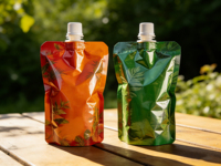 Pochette Doypack givrée en plastique recyclable de qualité alimentaire avec bec verseur, anti-odeur, pour emballage liquide (lait et gelée)