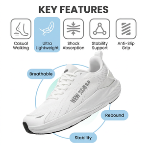 Chaussures de course unisexe à bout large, respirantes, en maille, légères, avec semelle extérieure en caoutchouc antidérapante, adaptées aux pieds à coude, personnalisables OEM - Product Image 3