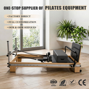 ZENJOY Reformer de Pilates de Madera de Arce Personalizable Directo de Fábrica con Barras de Tensión de Cuerda de Aluminio para Gimnasio en Casa, Estudio y <span class=keywords><strong>Yoga</strong></span> - Product Image 1