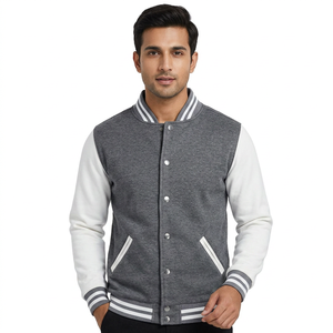 Chaqueta Varsity para Hombre con Mangas y Cuerpo de Cuero, Estilo Universitario Personalizado, Chaqueta de Béisbol Letterman - Product Image 1