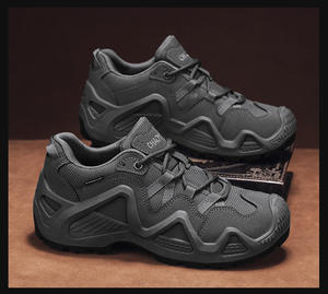 Chaussures décontractées rétro pour hommes, semelle épaisse, imperméables, légères, antidérapantes, randonnée en plein air pour l'automne, semelle intérieure en EVA, cuir véritable XS - Product Image 3