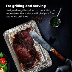 Fours grille-pain Offre Spéciale résistant à l'huile cuisson en plein air casserole à goutte gril <span class=keywords><strong>plat</strong></span> <span class=keywords><strong>jetable</strong></span> en aluminium pour barbecue revêtement de gril avec trou - Product Image 3