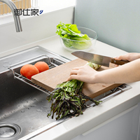 Escurridor de Platos Extensible de Acero Inoxidable SUS304, Cesta de Drenaje para Fregadero, Organizador de Almacenamiento de Platos y Tazones para Cocina