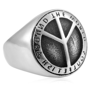 yunnique Fengying Men's <b>Titanium</b> Steel <b>Ring</b> Cross Design Silver Color Geometric Pattern Gift Jewelry - Product Image 3