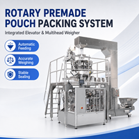 Machine d'emballage automatique rotative pour sachets préformés, avec peseuse multi-têtes, pour noix, fruits secs, snacks, boissons, remplissage et scellage Doypack