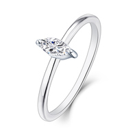 Bagues en argent sterling 925 de style minimaliste pour femmes Bague fine incrustée de zircons simple oeil de cheval Personnalisation en gros