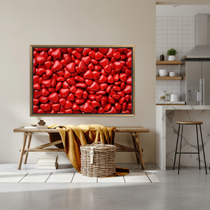 Heart Candy Canvas <b>Art</b>: Modern Kitchen <b>Wall</b> Decor, Printed Design,GOLD <b>FRAMED</b> CANVAS - Product Image 3