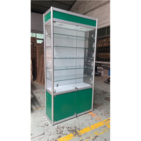 Vitrine de présentation pour bijoux avec miroir, éclairage LED, en alliage de titane et verre trempé, taille personnalisable