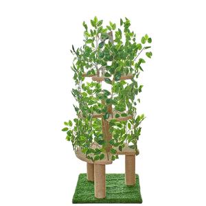 Moderno eco-friendly torre di legno gatto Multi-livello Pet arrampicata Scratcher Sisal tiragraffi case posatoi amaca per gatti - Product Image 1
