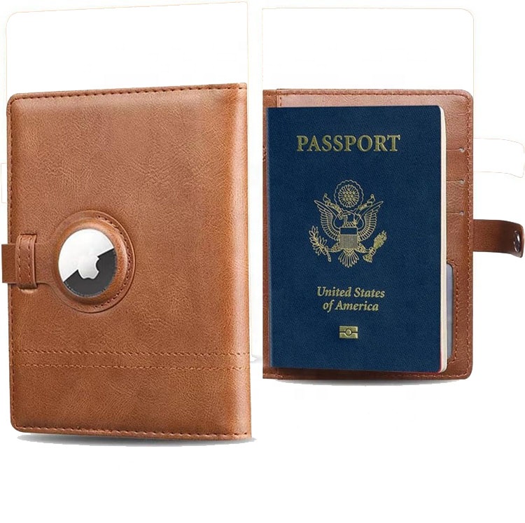 Portefeuille Passeport Cuir PU Portefeuille Long Femme Porte Passeport - Cuir PU - Multi-compartiments - Noir Ou Rose Porte Passeport Avec Bouton Pression