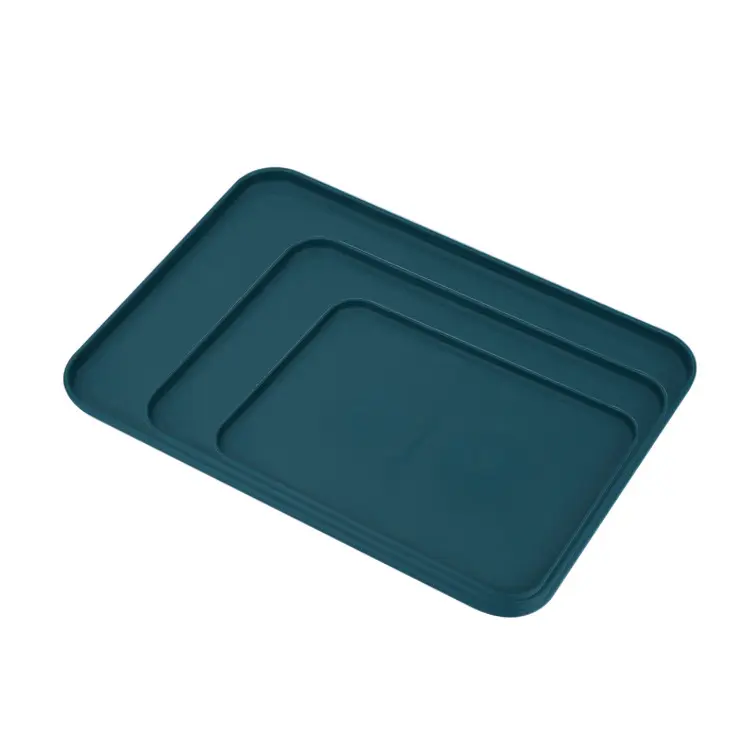 Wheat Straw Composite Food Serving Tray Cafe Standard Cafeteria PP Plastic Tray Unbreakable Fast Food Tray
