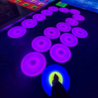Lumières de sol rondes UFO à LED RGB imperméables et sensibles à la pression pour l'extérieur, panneaux de sol interactifs à gravité, 50x50 DMX
