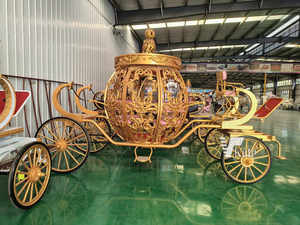 Charrette de princesse romantique en forme de citrouille, chariot de mariage Cendrillon pour événements commerciaux - Product Image 4