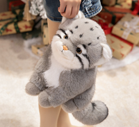 Peluche chat réaliste, jouet en peluche animal de la forêt, jouets pour enfants, fabrication de jouets en peluche