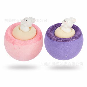Boule de bain effervescente au design personnalisé de lapin, 90g, parfum lavande, pour le soin du corps des enfants - Product Image 5