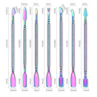 Nouvel outil de manucure double tête en acier inoxydable pour repousser les cuticules et le vernis, lime à ongles en titane, outil de dépose des ongles