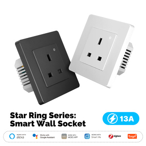 Enchufe Inteligente WiFi Tuya de 16A para Reino Unido, Enchufe de Pared con Control de Energía, Panel de Vidrio Táctil, Enchufe de Relé, Vida Inteligente, Google Home, <span class=keywords><strong>Zigbee</strong></span> - Product Image 2