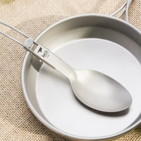 Ensemble de couverts portables pliables en titane : cuillère, fourchette, couteau, baguettes – Qualité supérieure, sans danger pour les aliments, ultraléger, écologique, utilitaire urbain
