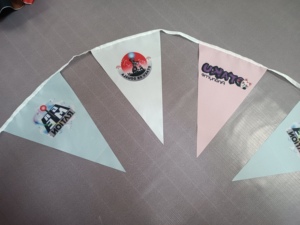 Cheap Hanging Mini Rectangle Pennant Party Decorative <b>Flags</b> Bunting Banner Custom Logo String <b>Flag</b> on String Textile Triangle - Product Image 5