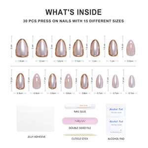 Ongles artificiels adhésifs de haute qualité Nailway, <span class=keywords><strong>faux</strong></span> ongles français personnalisés, 30 pièces, 15 tailles, ongles en gel souple - Product Image 6