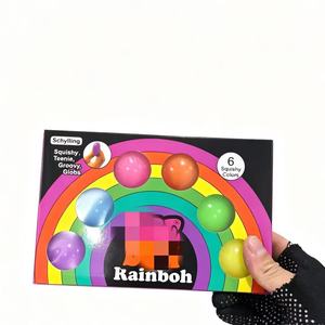 Cross-border Stress Release Ice Cream Rainbow-Colored Squishy <b>Ball</b> Gift Box Mini Sensory <b>Squeeze</b> Toy Set for Girls Youth - Product Image 2