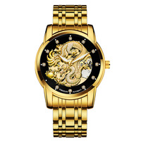 Montre automatique squelette lumineuse étanche de haute qualité, montre mécanique de luxe pour homme, sport et affaires, best-seller, dragon doré