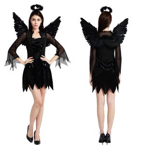 Disfraz de Ángel Oscuro Europeo, Uniforme de Poliéster, Disfraz de Ángel Caído para Halloween, Alas de Ángel, 4ourcostumes - Product Image 2