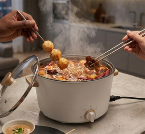 Casserole électrique portable 1000W 2,5L à contrôle mécanique, température réglable, tension 100-120V - Product Image 3