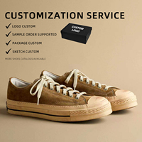 Chaussures unisexes en daim lavé à lacets, baskets vulcanisées à semelle épaisse, style rétro japonais, respirantes, pour le skate, en coton, printemps-été 2026