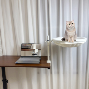 Bureau de nid de <span class=keywords><strong>chat</strong></span> en tissu moderne pour bureau à domicile <span class=keywords><strong>appartement</strong></span> intérieur lit de <span class=keywords><strong>chat</strong></span> de bureau surélevé avec accessoires de perchoir emballés dans du carton - Product Image 2
