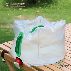 Folding Water Bladder 10L PEVA Outdoor Camping Hydration <b>Bag</b> with Faucet and Green Handles - Product Image 3