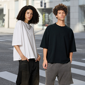 Rétro Cropped Boxy Tee 2025 230GSM Coton Unisexe Streetwear - Product Image 2