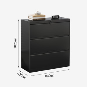 Thiết kế hiện đại Key-Lock 3-Drawer kim loại Tủ hồ sơ cho lưu trữ an toàn của bí mật dữ liệu trong các trường học bệnh viện nhà văn phòng - Product Image 3